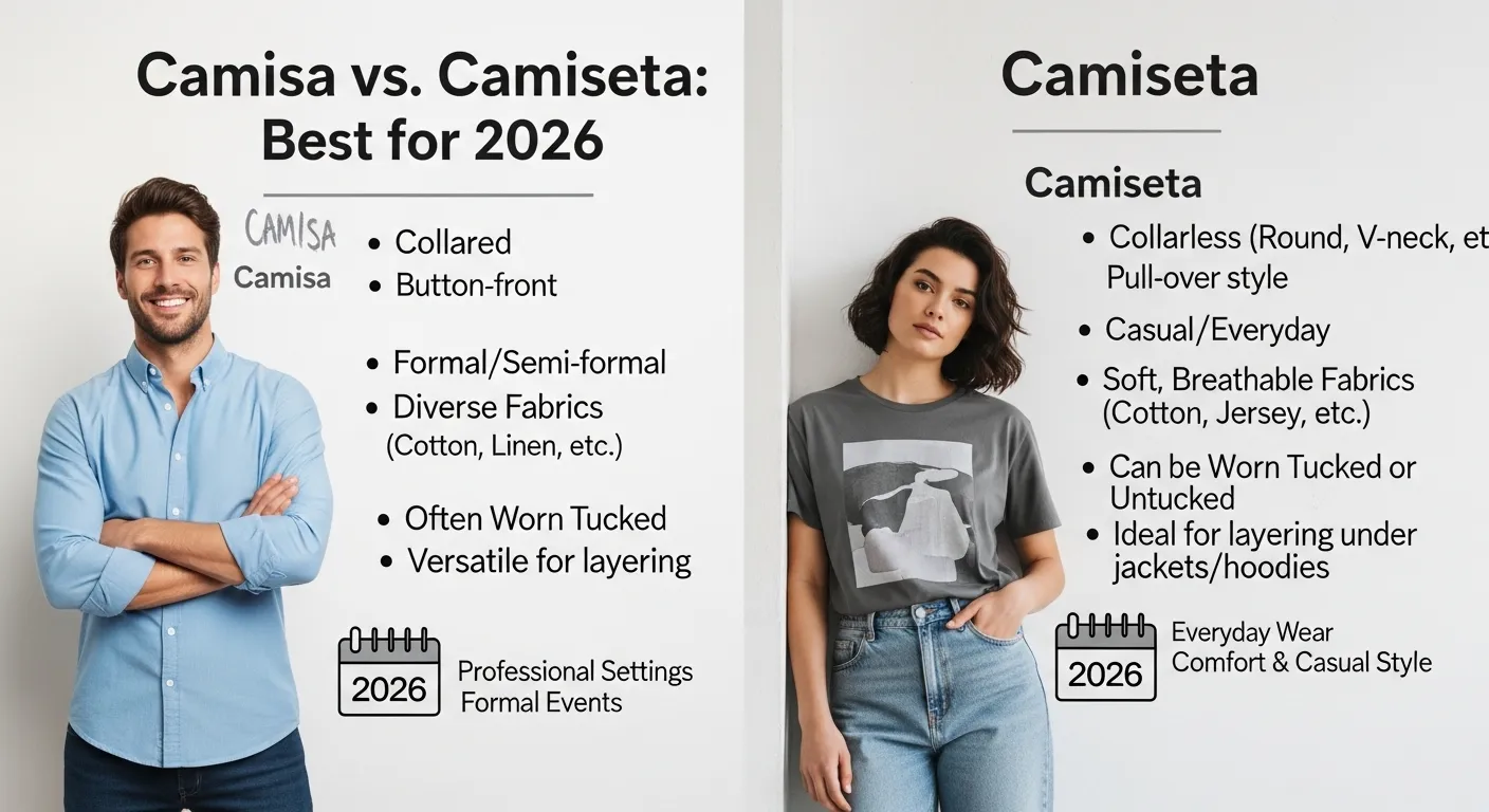 difference between camisa and camiseta