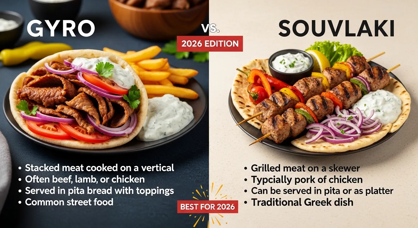 difference between gyro and souvlaki