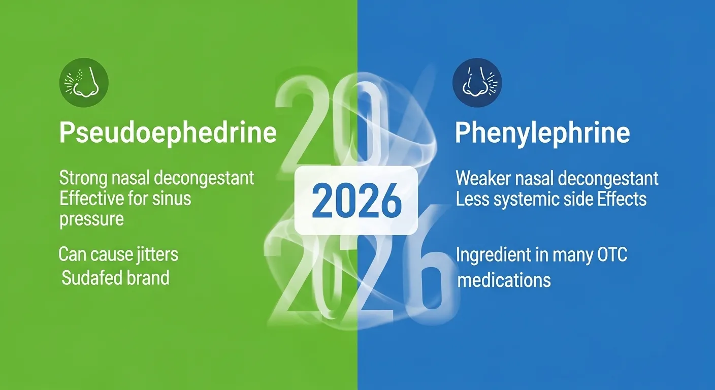 difference between pseudoephedrine and phenylephrine
