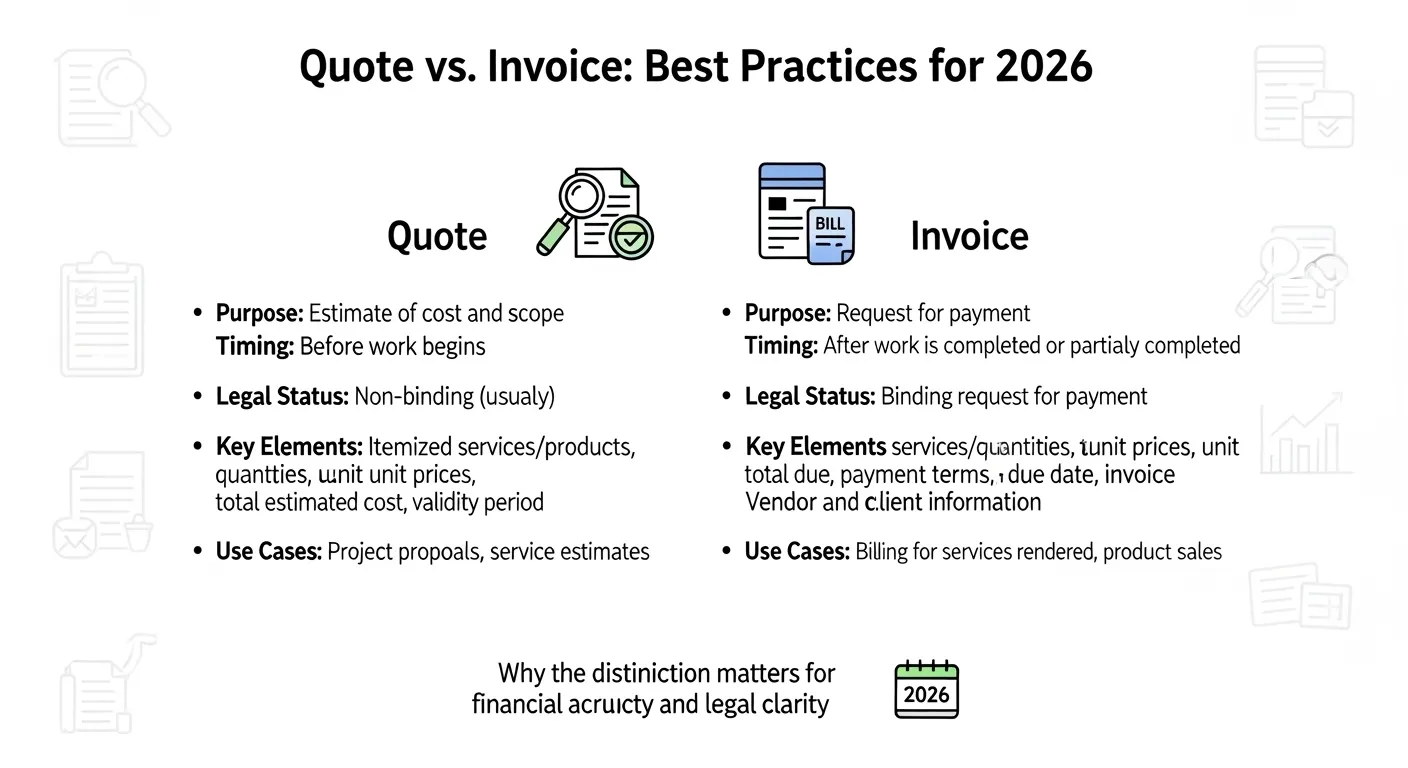 difference between quote and invoice