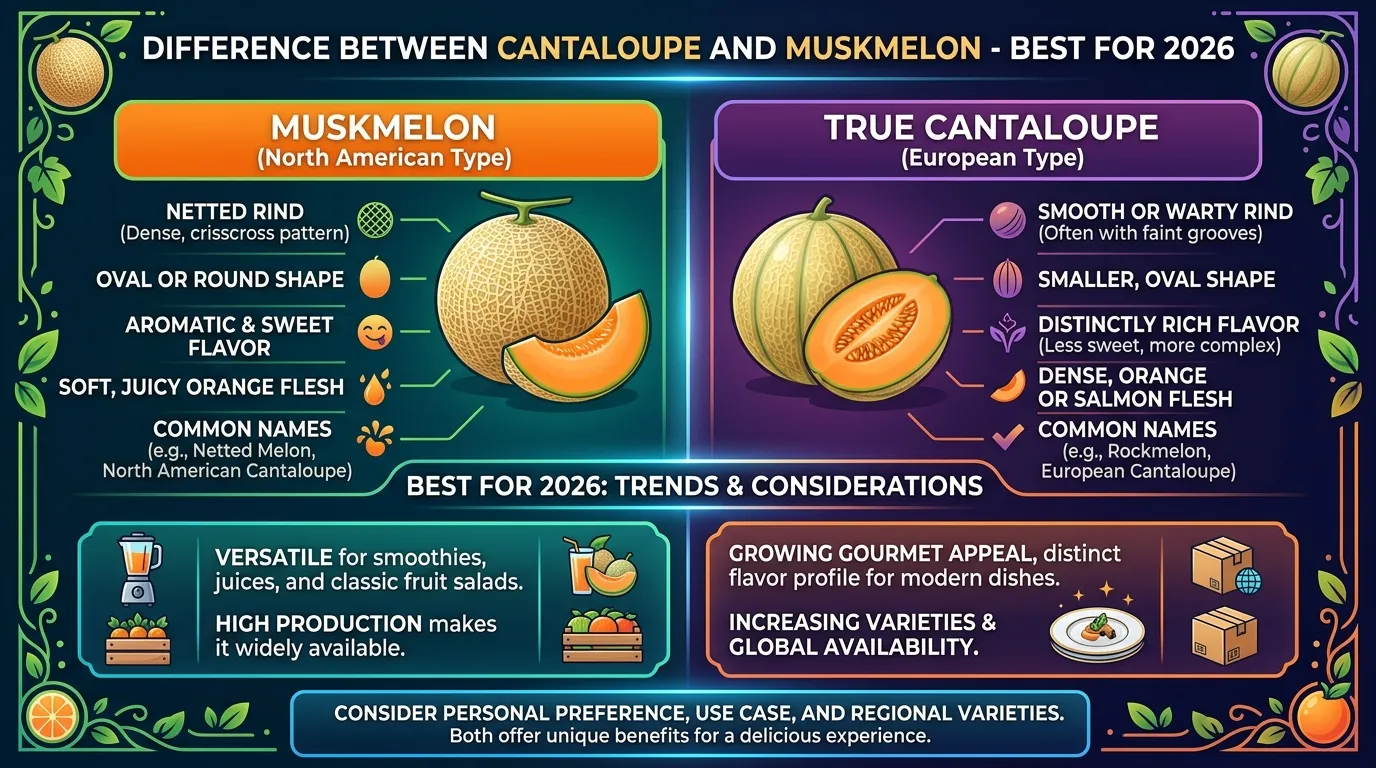 difference between cantaloupe and muskmelon