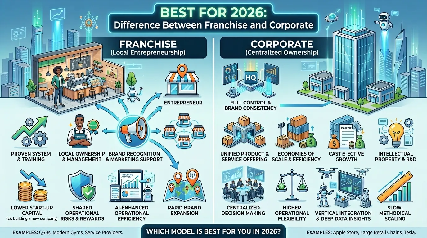 difference between franchise and corporate