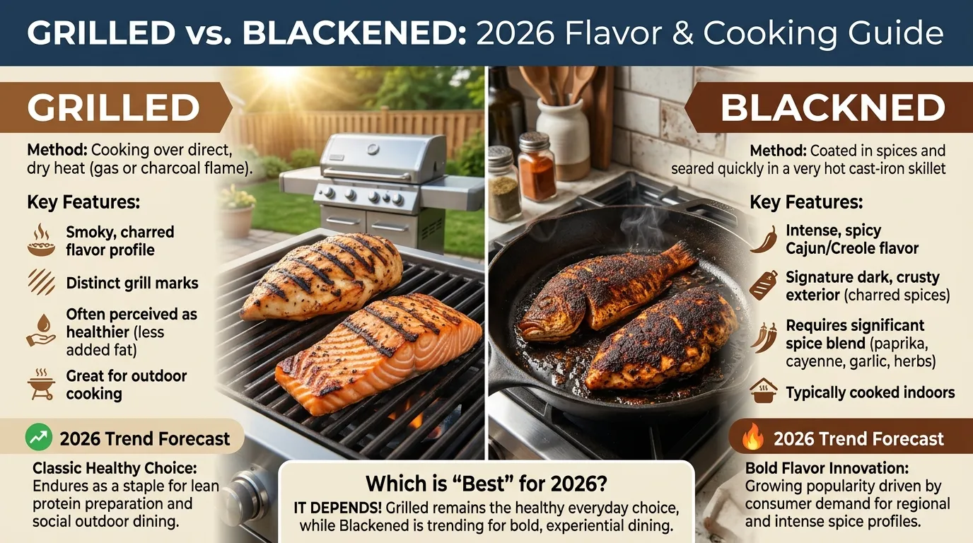 difference between grilled and blackened