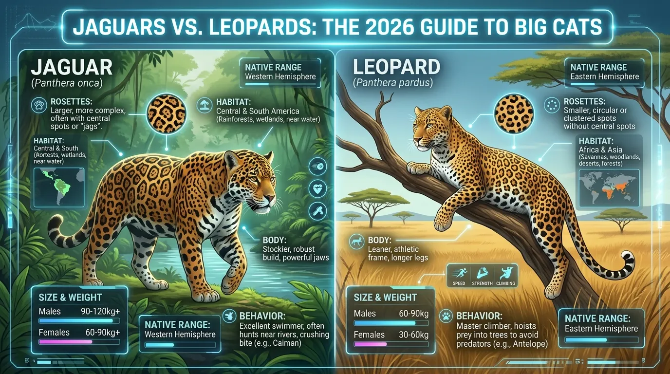 difference between jaguars and leopards