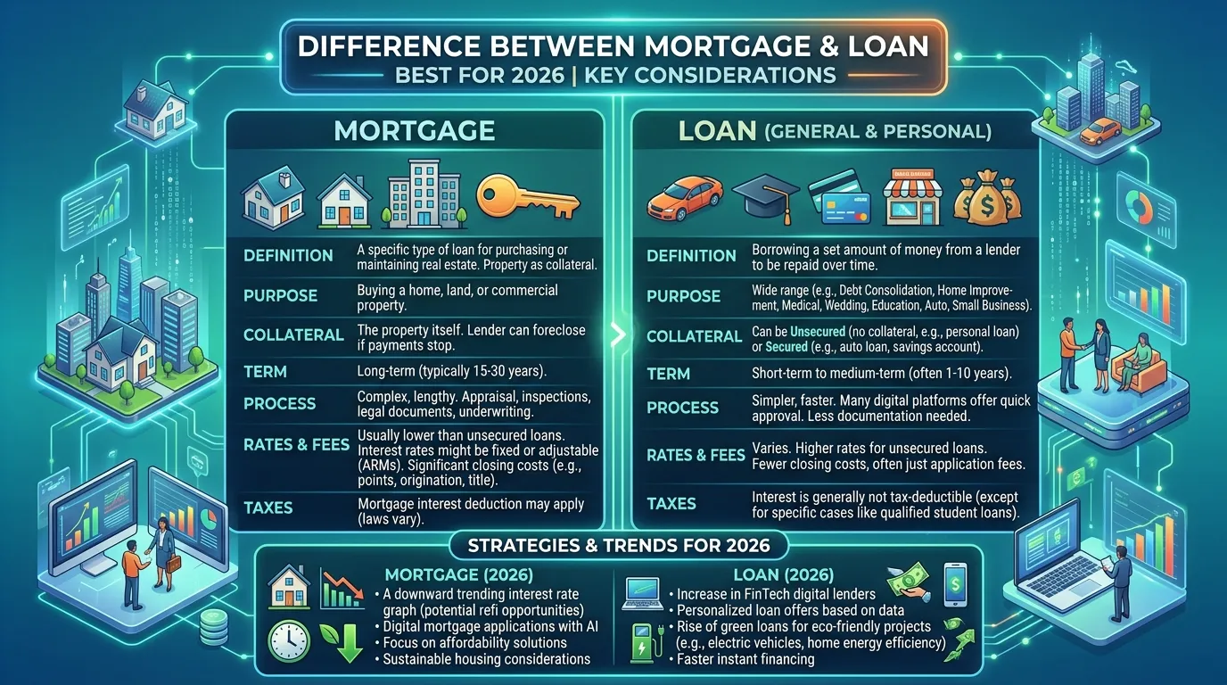 difference between mortgage and loan