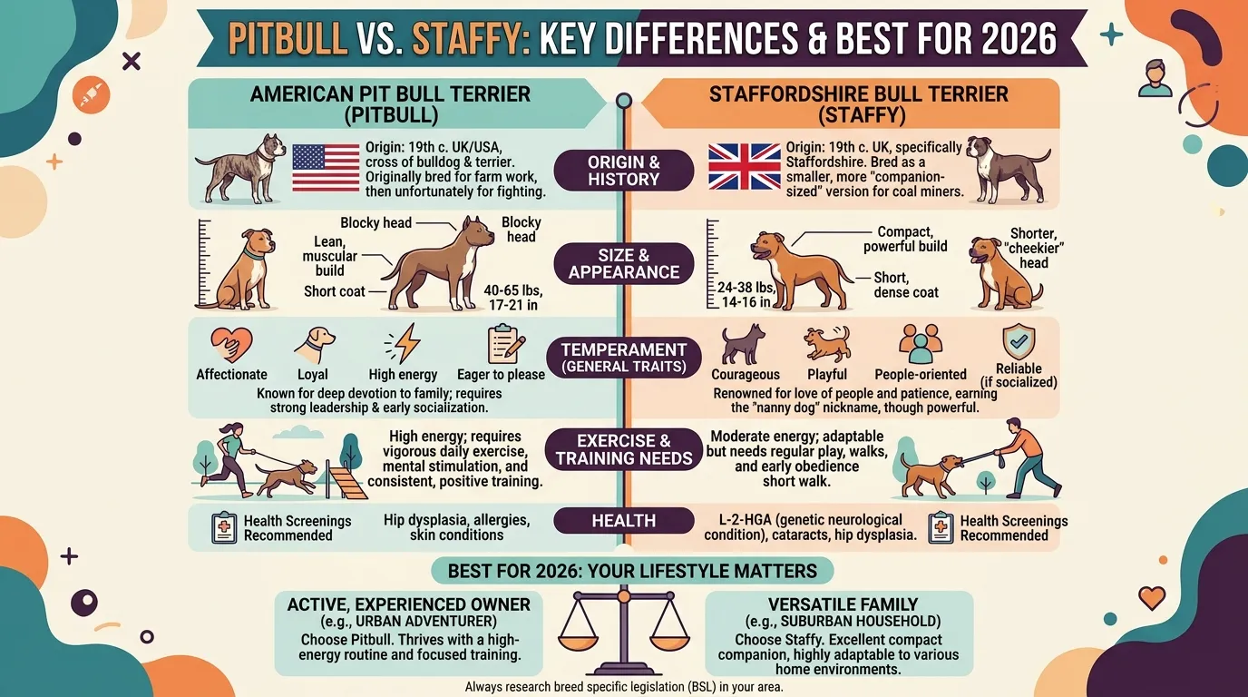 difference between pitbull and staffy