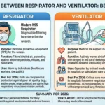 difference between respirator and ventilator
