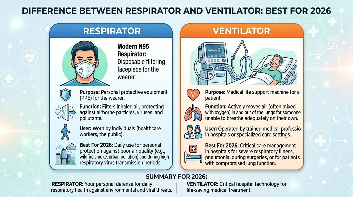 difference between respirator and ventilator