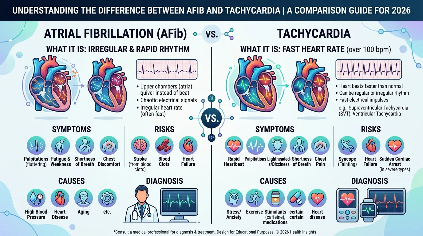 difference between AFib and tachycardia
