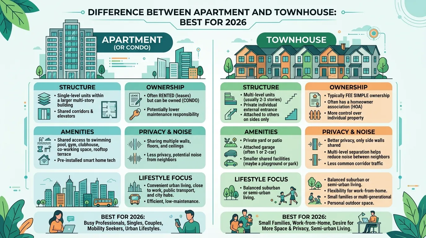 Difference Between Apartment and Townhouse