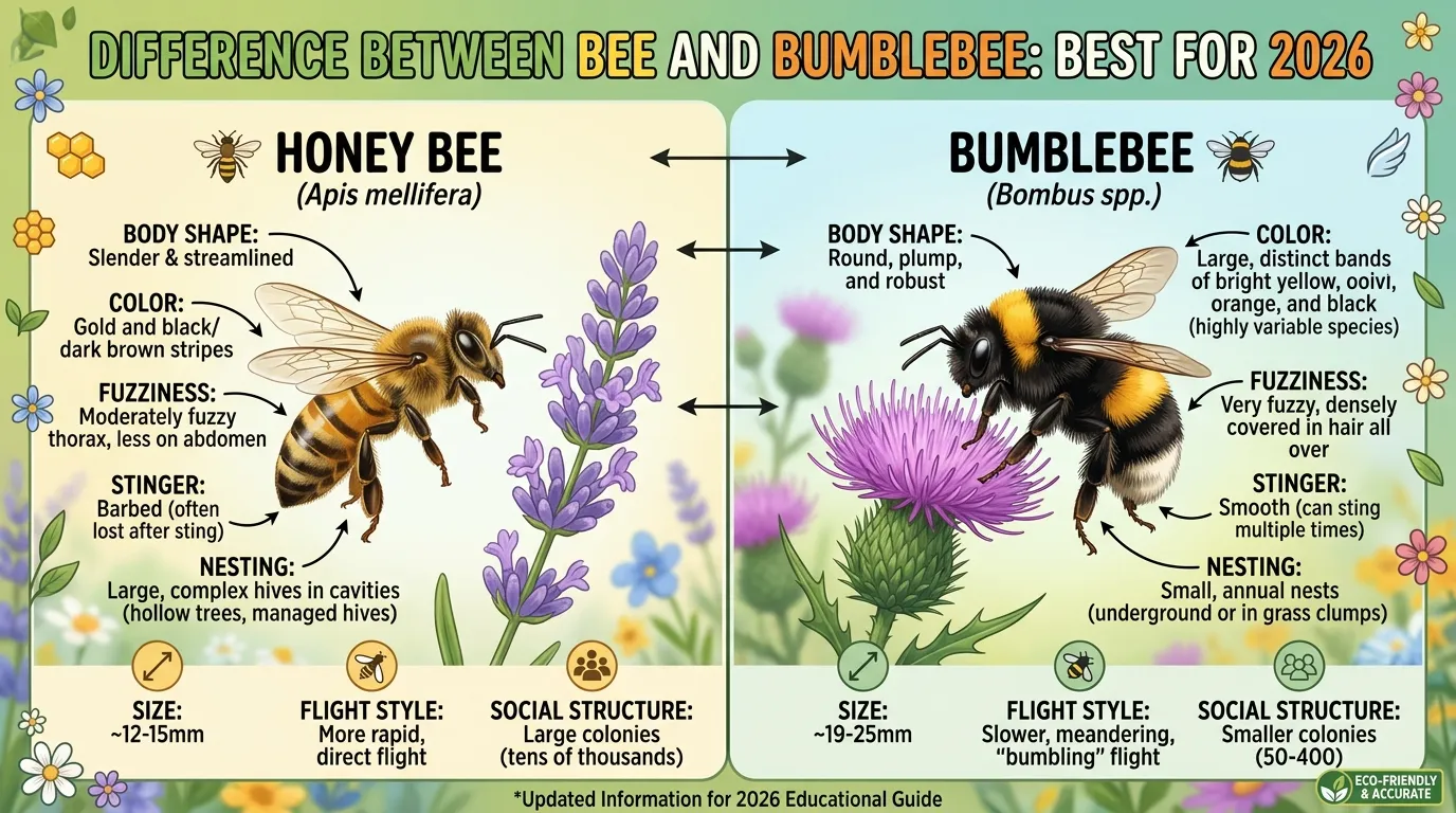 difference between bee and bumblebee