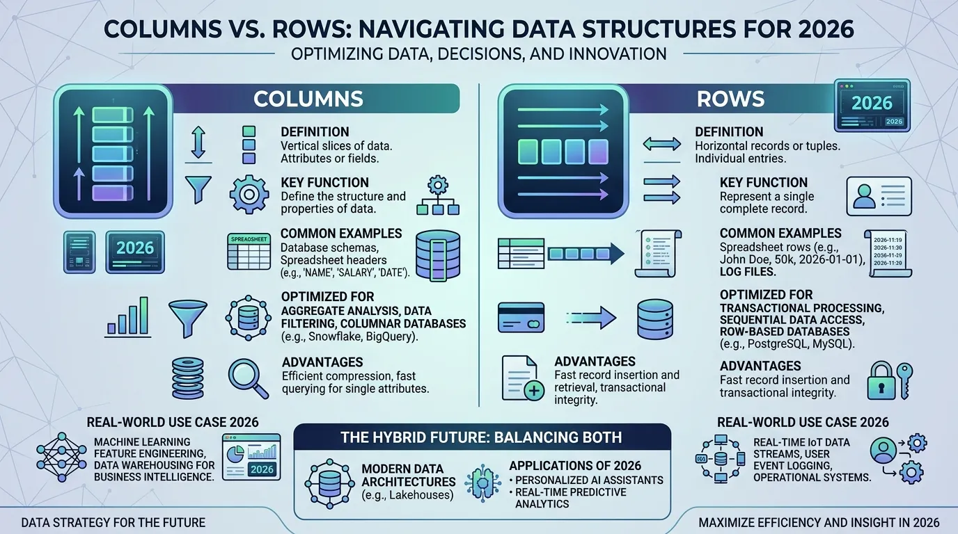 difference between columns and rows