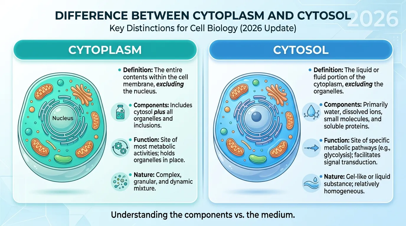 difference between cytoplasm and cytosol