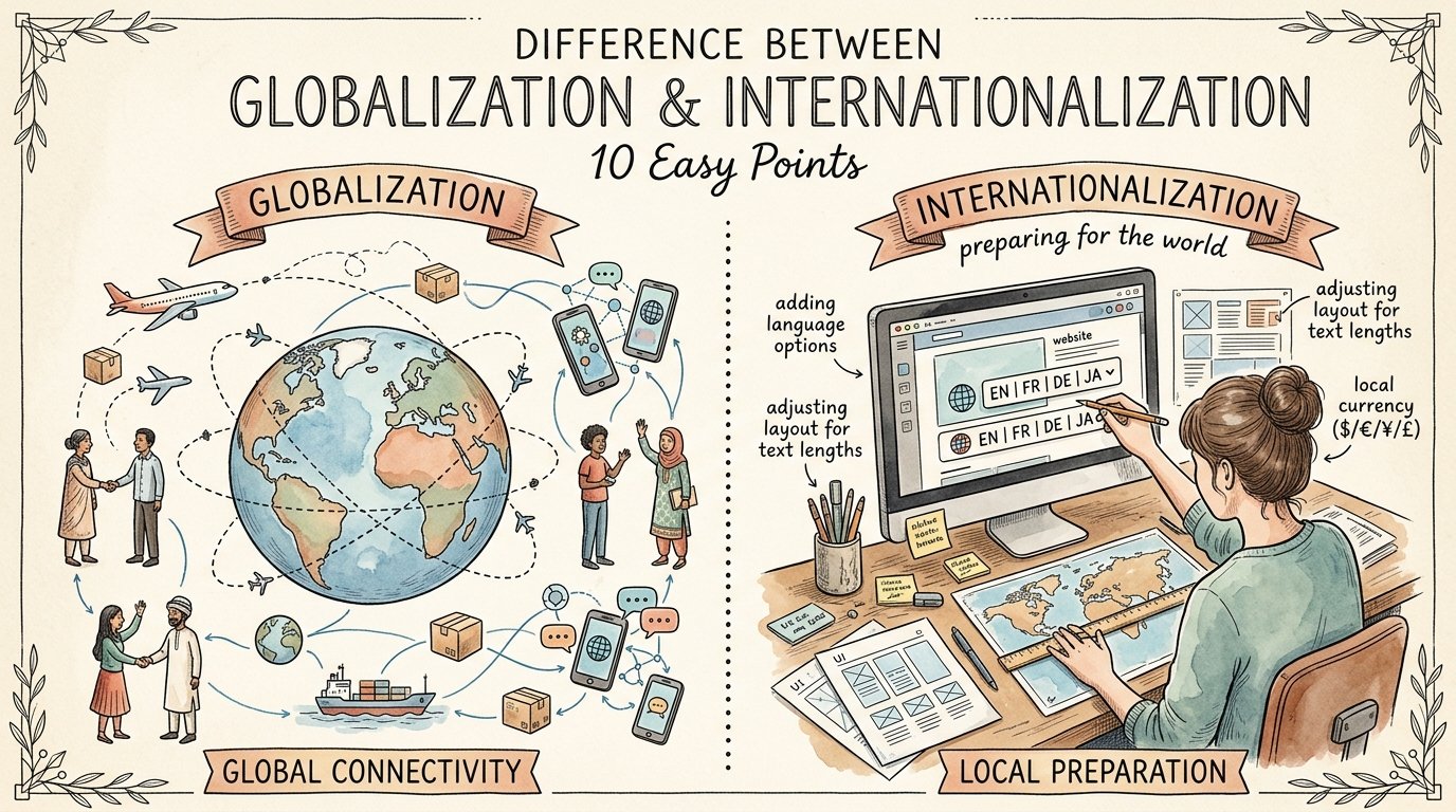 Difference Between Globalization and Internationalization